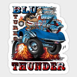 Blue Thunder Race Car Sticker